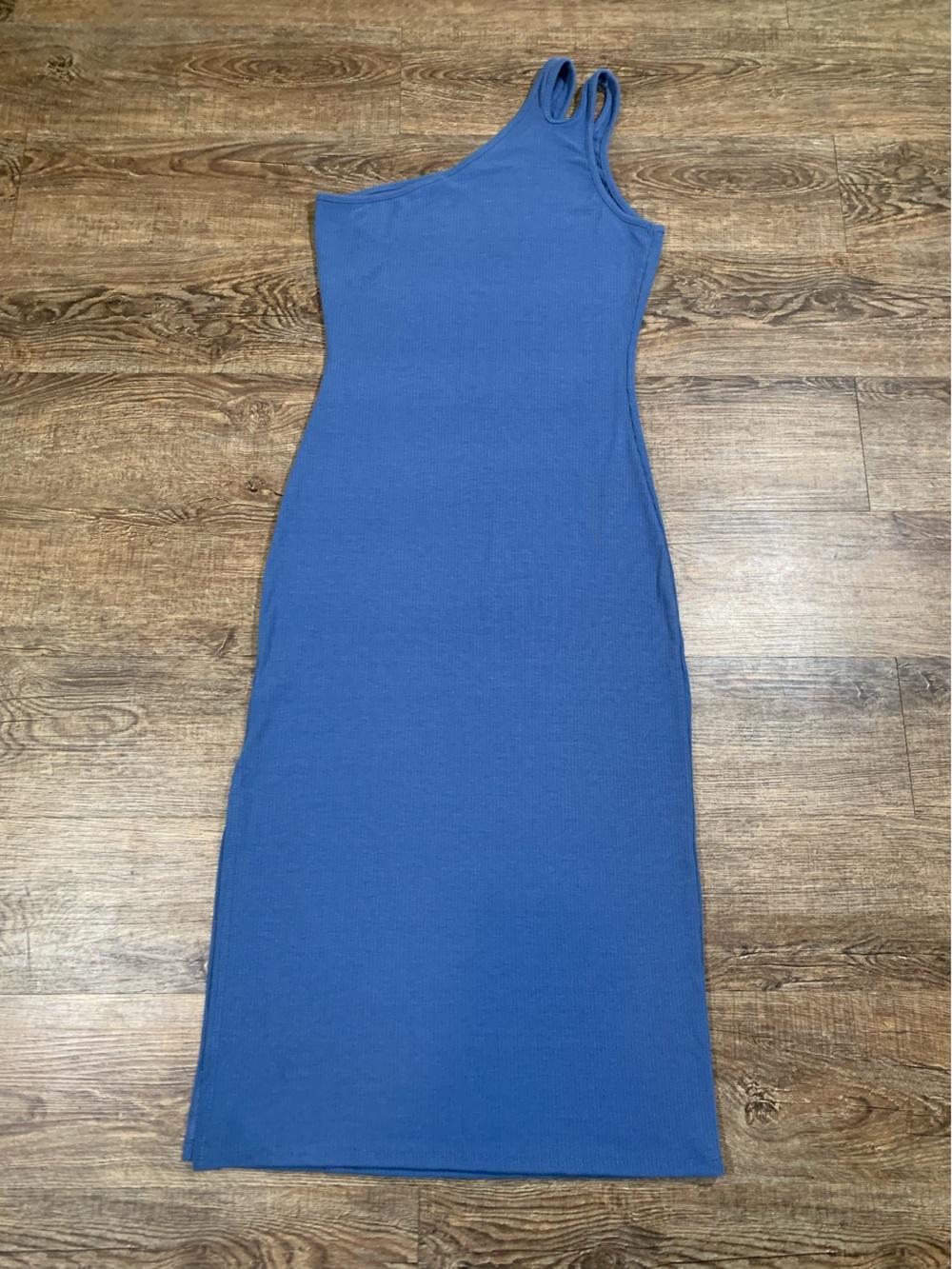 Rolla Coster Los Angeles ribbed One Shoulder Blue‎ Maxi Dress - Large - Picture 7 of 7